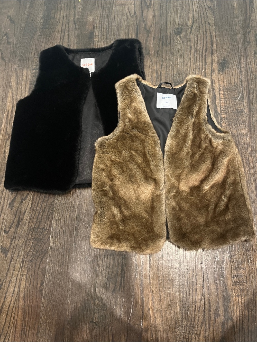 Old Navy Kids Faux Fur Vest in Brown and Black